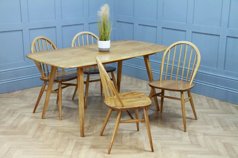 Mid Century Vintage 1960 Ercol Blonde Long Plank Dining Table