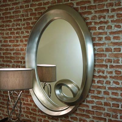 NEW RV Astley Large Champagne Silver leaf Oval Mirror Portrait Wall Hanging