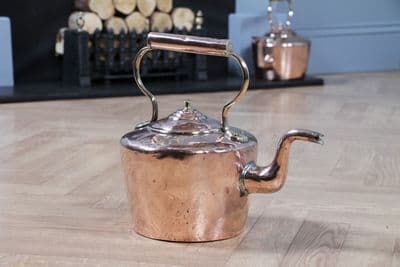 Original Antique George III Large Polished Copper & Brass Kettle C1800