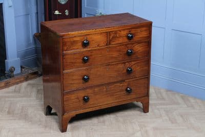 Original Antique Georgian Figured Mahogany Chest Bank of 5 Drawers Restored C1820