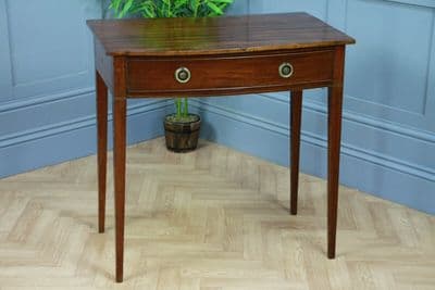 Original Antique Georgian Flame Grain Mahogany Bow Front Desk Side Hall Table