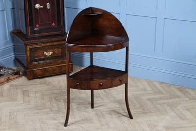 Original Antique Georgian Mahogany Corner Wash Stand Occasional Lamp Plant Table C1830