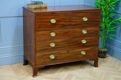 Original Antique Georgian Mahogany Secretaire Desk Chest of 4 Drawers C1810