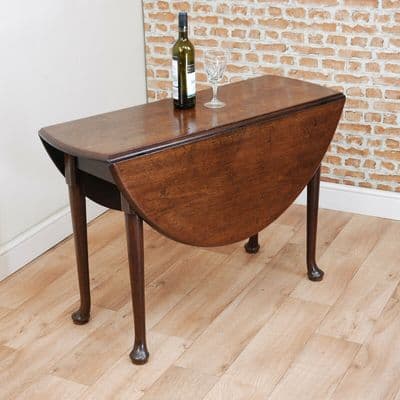 Original Antique Georgian Solid Mahogany Drop Leaf Dining Table Queen Anne C1790