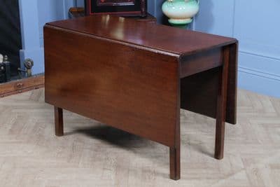 Original Antique Georgian Solid Mahogany Drop Leaf Dining Table Side C1820