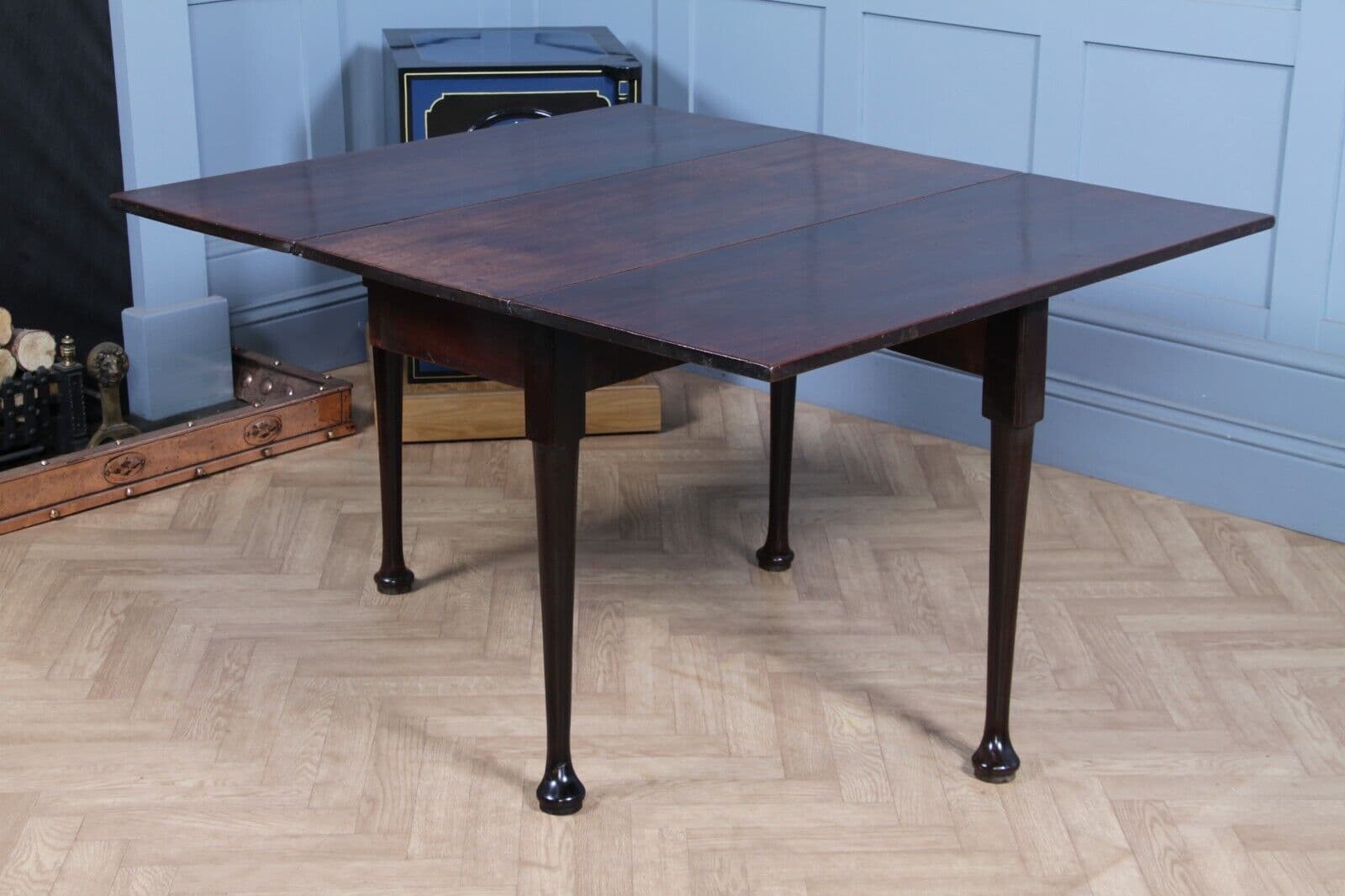 Original Antique Georgian Solid Mahogany Drop Leaf Queen Anne Dining ...