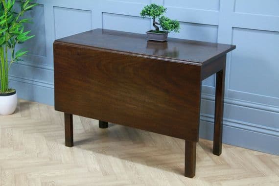 Original Antique Georgian Solid Mahogany Single Drop Leaf Side Dining Table 1820