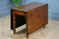 Original Antique Mid Victorian Solid Mahogany Drop Leaf Dining Table C1880