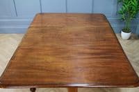 Original Antique Mid Victorian Solid Mahogany Drop Leaf Dining Table C1880