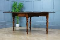 Original Antique Mid Victorian Solid Mahogany Drop Leaf Dining Table C1880
