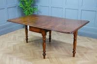 Original Antique Mid Victorian Solid Mahogany Drop Leaf Dining Table C1880