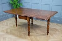 Original Antique Mid Victorian Solid Mahogany Drop Leaf Dining Table C1880