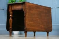 Original Antique Mid Victorian Solid Mahogany Drop Leaf Dining Table C1880
