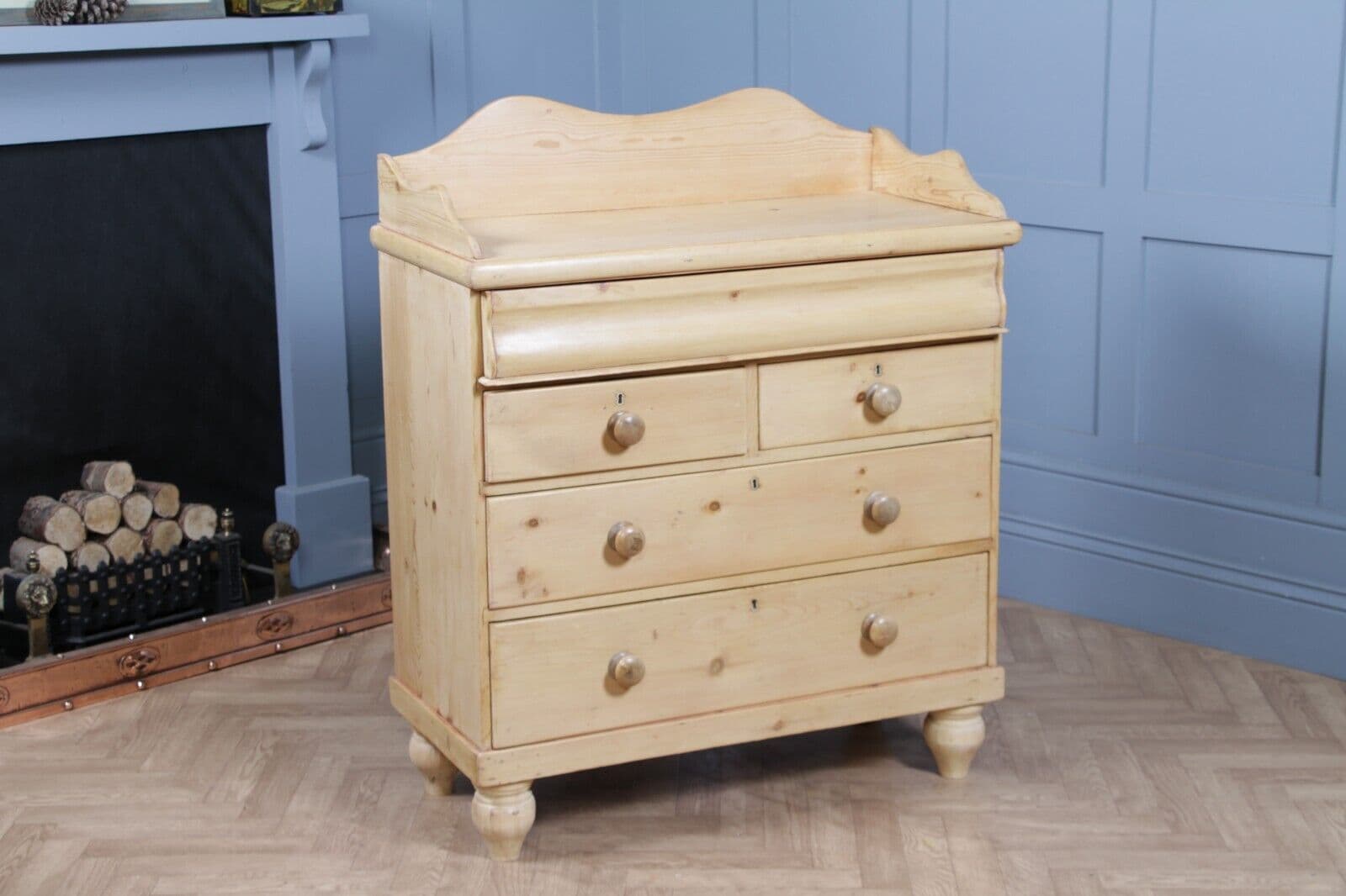 Nähbox Aus Holz Mit Cantilever-Design - 2 Ebenen, 4 Fächer + Schublade, Floraler Druck