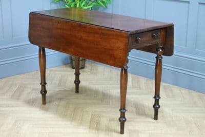Original Antique Victorian Solid Mahogany Drop Leaf Pembroke Dining Table C1860