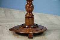 Original Antique Victorian Solid Mahogany Round Low Wine Lamp Table Occasional