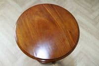 Original Antique Victorian Solid Mahogany Round Low Wine Lamp Table Occasional