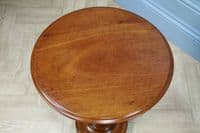 Original Antique Victorian Solid Mahogany Round Low Wine Lamp Table Occasional