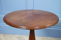 Original Antique Victorian Solid Mahogany Round Low Wine Lamp Table Occasional