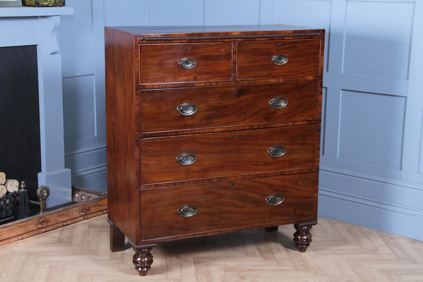 Original Antique William IV Fiddle Back Mahogany Compact Chest of 5 ...