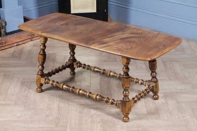 Original Vintage Ercol 1970s Colonial Light Natural Elm Coffee Table Model 504