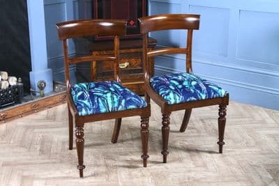 Pair of 6 Antique Original William IV Mahogany Dining Chairs Late Regency C1835