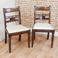 Pair of Antique Original Georgian Mahogany Period Dining Chairs / Hall C1800