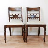 Pair of Antique Original Georgian Mahogany Period Dining Chairs / Hall C1800