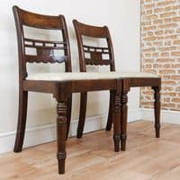 Pair of Antique Original Georgian Mahogany Period Dining Chairs / Hall C1800