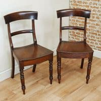 Pair of Antique Regency Country made William IV Fruitwood Period Hall Chairs