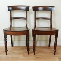 Pair of Antique Regency Country made William IV Fruitwood Period Hall Chairs