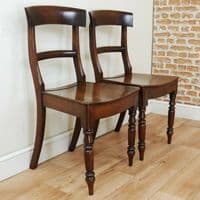 Pair of Antique Regency Country made William IV Fruitwood Period Hall Chairs