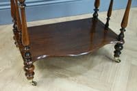 Rare Antique Late Georgian Solid Rosewood Carved 3 Tier What Not Display Shelf