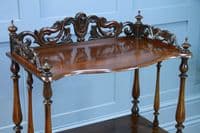 Rare Antique Late Georgian Solid Rosewood Carved 3 Tier What Not Display Shelf