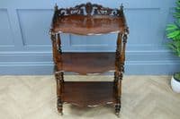 Rare Antique Late Georgian Solid Rosewood Carved 3 Tier What Not Display Shelf