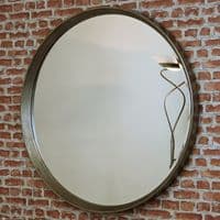 RV Astley Foyle Round Distressed Gold Leaf Large Wall Hanging Mirror