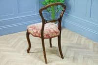 Set of 4 Antique Original Victorian French Walnut Crown Back Dining Chairs C1880