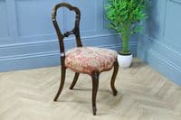 Set of 4 Antique Original Victorian French Walnut Crown Back Dining Chairs C1880