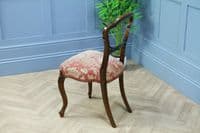 Set of 4 Antique Original Victorian French Walnut Crown Back Dining Chairs C1880