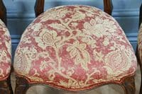 Set of 4 Antique Original Victorian French Walnut Crown Back Dining Chairs C1880