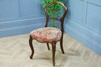 Set of 4 Antique Original Victorian French Walnut Crown Back Dining Chairs C1880