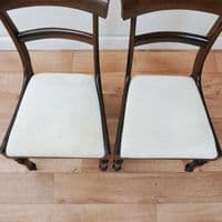 Set of 4 Antique William IV Solid Rosewood Dining Chairs Regency Carved C1835
