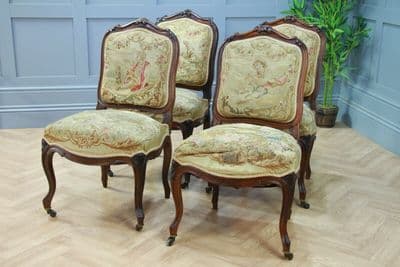 Set of 4 Unrestored Louis Philippe I French Rosewood Dining Chairs Museum Piece