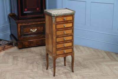 Small Antique French Louis XVI Inlaid Kingwood 6 Drawer Chest Lingerie Semanier