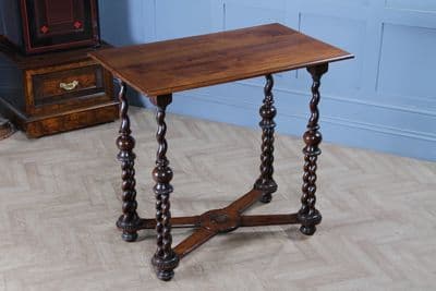 Victorian Rosewood Hall Gallery Table C1870 Rare Triple Barley Twist - 94cm High