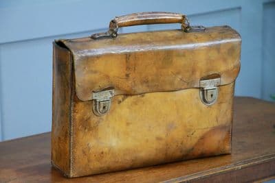 Vintage Antique 1930s "E.Nàgeli" Italian Leather Lockable Satchel Briefcase Laptop Bag