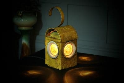 Vintage GEOPI BAT Road Lamp Electric Conversion Industrial Amber Mood Light