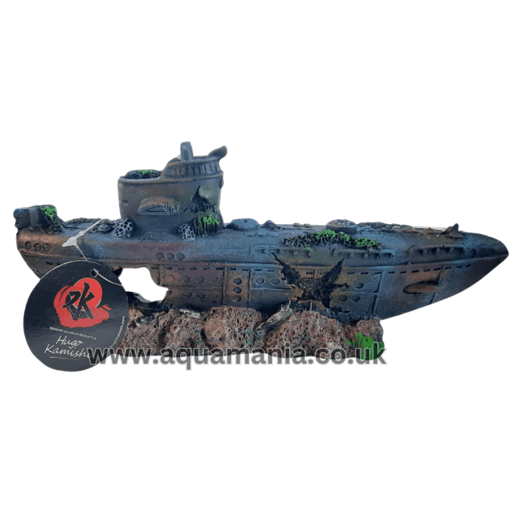 hugo kamishi submarine on rocks aquarium ornaments