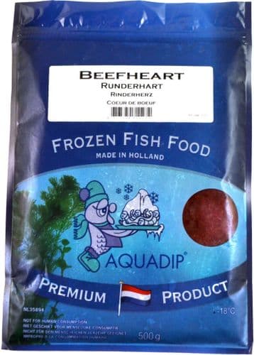 Aquadip Frozen Beef Heart - 500g (Bulk / Slab Pack)
