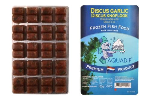 Aquadip Frozen Discus Food with Garlic (Beef Heart & Garlic) - 100g (Blister Pack)